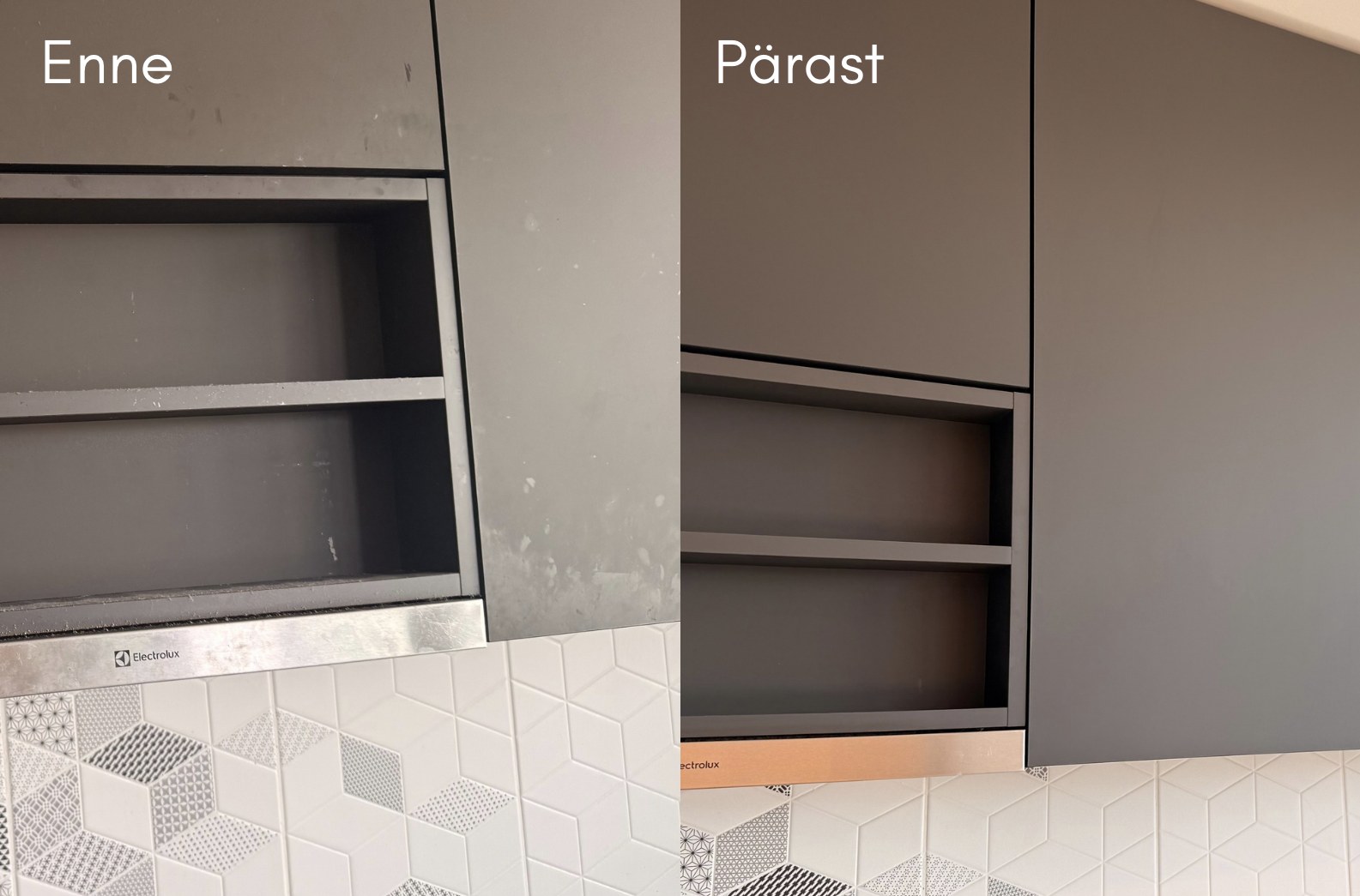 Vanni aluse ja vannitoa põranda sügavpuhastus enne ja pärast — koristusteenus Tartus